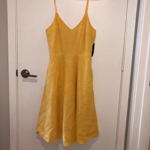Lulus Yellow Lace Midi with POCKETS!